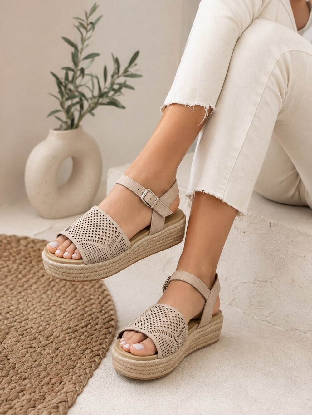 Franco Sarto Tennia Espadrilles Beige Size 7.5